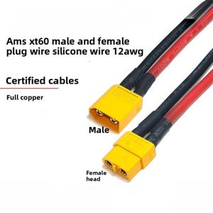 Conector Macho e Fêmea de Cobre XT30 XT60 X90 com Fio de Silicone 10-18AWG para Bateria de Lítio de Armazenamento de Energia para Aeromodelos - Product Image 1