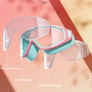 Óculos de Natação Infantis Personalizados da Moda com Visão Panorâmica Anti-Embaçante e Fivela Integrada à Prova d'Água, Óculos de Mergulho Unissex em PC - Product Image 3