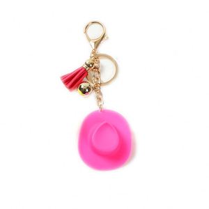Cartoon Hat Keychain Acrylic Colorful UV Printed <b>Keyring</b> Couple Gift Made of PVC and Alloy Material - Product Image 5