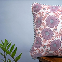 Housse de coussin vintage à motifs floraux, 100% coton, imprimée, rectangulaire, rose et gris doux, pour chambre à coucher, canapé, décoration intérieure