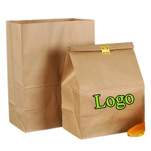 Sacs à fond plat laminés anti-graisse personnalisés pour la <span class=keywords><strong>livraison</strong></span> rapide de nourriture, pour les hamburgers, les frites, le poulet, les plats à emporter, les emballages de thé au lait - Product Image 1