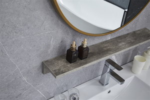 Hotel Furniture Panel <strong>Bathroom</strong> <strong>Cabinet</strong> with Mirror Custom Smart Vanity <strong>Wooden</strong> White Stainless Steel Modern Rectangle Foam Board - Product Image 6