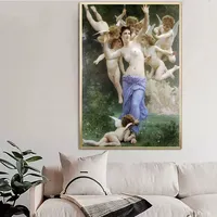 Affiche d'art classique de l'artiste William Bouguereau, peinture à l'huile sur toile, art mural animalier, décoration de salon, décoration de la maison, original