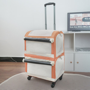 Poussette pliable <span class=keywords><strong>pour</strong></span> animaux de compagnie à double couche, quatre roues réglables, imperméable, type <span class=keywords><strong>valise</strong></span> - Product Image 5