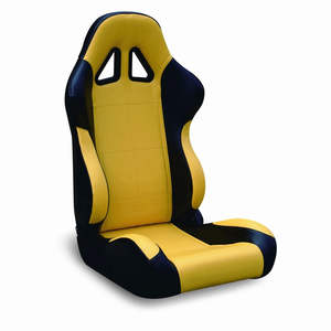 Asiento Deportivo Universal Clásico con Cubierta de PVC Amarillo, Ajustable, para Auto, Tipo OMP, Suministro de Fábrica - Product Image 1