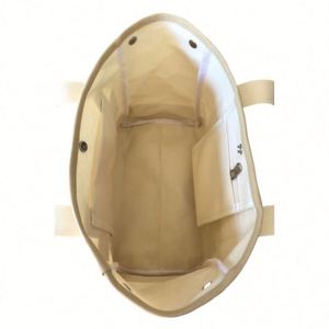 Bolso tote de lona blanca resistente para mujer, impermeable, reutilizable, con asa de cinta, para uso diario, tamaño mediano - Product Image 6