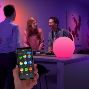 Lampu meja LED kontrol aplikasi Tuya Bluetooth Wifi kustom pintar bentuk bola lampu malam suasana hati personal berubah warna ajaib - Product Image 4