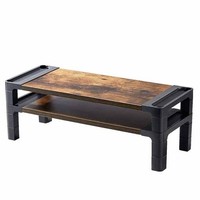 Organisateur de bureau moderne pour ordinateur portable et ordinateur de bureau, table réglable en bois et métal avec rangement pour la maison ou l'école