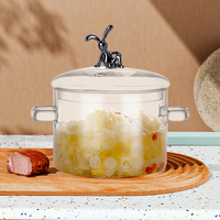 Haute Borosilicate Poêle En Verre Sûr Pot En Verre Résistant À La Chaleur Ustensiles De Cuisine Marmite En Verre Casserole Casserole