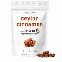 Gélules de cannelle de Ceylan avec huile MCT, complément alimentaire à base de plantes, étiquette personnalisable, capsules de cannelle en vrac, sans gluten, sans OGM