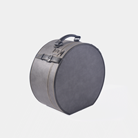 Étui de transport rond haut de gamme personnalisé avec logo et serrure, boîte de rangement ronde en cuir PU à marque privée pour emballage cadeau de marque