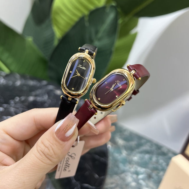 Scottie A9731b Waterproof Watch for Women 9731b Leather Band for Scottie Fashion Quartz Watches Gifts for Lady