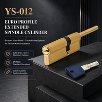 Cylindre de serrure de porte cylindrique en laiton ignifuge durable EN, avec entraxe de 50/60/70/80 mm