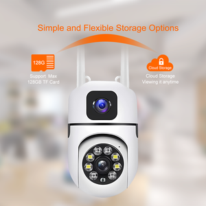 V380pro4mب عدسة مزدوجة لاسلكية تنبيه ثنائي الاتجاه صوت رؤية ليلية ذكية كشف الحركة CCTV بطاقة ذاكرة - Product Image 5