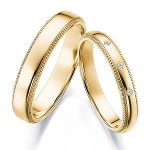 Set di Anelli Nuziali in Oro Massiccio AU750 18K, Collane Eleganti e alla Moda in Oro Bianco/Giallo/Rosa 18K - Product Image 2