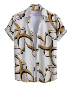 Camisa <span class=keywords><strong>Casual</strong></span> de Verano 2025 Estilo Hawaiano para <span class=keywords><strong>Hombre</strong></span>, Talla XL, Estampado Geométrico, <span class=keywords><strong>Manga</strong></span> <span class=keywords><strong>Corta</strong></span>, Precio de Fábrica, Diseño a Rayas - Product Image 2