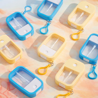 Flacon pulvérisateur de parfum de poche en plastique PETG OEM personnalisé en couleur, 30 ml, 38 ml, 40 ml, 50 ml, avec étui en silicone et cordon de suspension