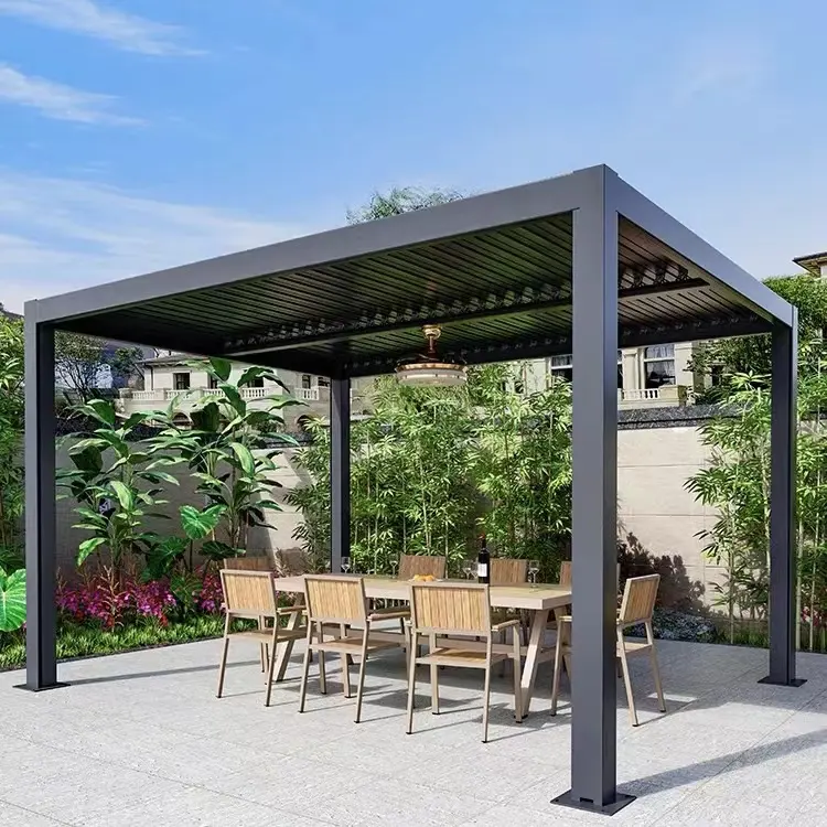 Buitentuin Villa Terras 100% Waterdichte Schaduw Aluminium Lamellen Paviljoen Pergola