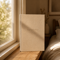 Journal guidé personnalisé LABON en lin – Agenda de bien-être et de pleine conscience avec questions quotidiennes, couverture rigide, logo gaufré – Cadeau de bien-être personnalisé