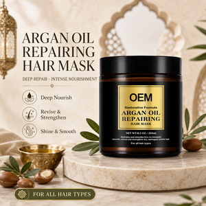 Mascarilla Capilar Reparadora de Aceite de Argán de Marca Privada 250ml Fórmula Restauradora Tratamiento Hidratante Profundo para Cabello Seco y Dañado OEM - Product Image 4