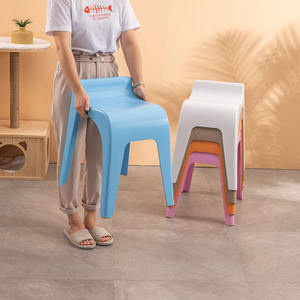 Sedia da pranzo resistente dal Design moderno e pouf spesse in plastica PP sedia alta per soggiorno e camera da letto - Product Image 4