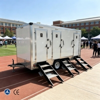 Toilettes portables en acier inoxydable faciles à nettoyer avec réservoir d'eaux usées pour événements et foires campêtres