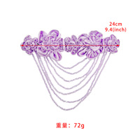Épaulettes florales à sequins scintillants avec pompon en cristal, patch floral 3D en tissu pour vestes en jean personnalisées et tenues de soirée