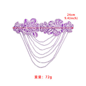 Épaulettes florales à sequins scintillants avec pompon en cristal, patch floral 3D en tissu pour vestes en jean personnalisées et tenues de soirée - Product Image 5