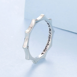Anillo de Plata de Ley 925 con Sol Curvo Grabado 'You Are My Sunshine', Anillo Original <span class=keywords><strong>para</strong></span> <span class=keywords><strong>Mujer</strong></span>, Regalo Sencillo y Elegante BSR716 - Product Image 2