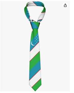 Corbata de Rayas con la Bandera de Uzbekistán, Corbatas para <span class=keywords><strong>Hombre</strong></span>, Corbatas de Negocios para Fiestas, Corbata de Poliéster Suave - Product Image 2