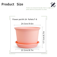 Pot de fleurs en résine classique moderne, durable, pour usage extérieur/intérieur, capacité de 5,13 L, design circulaire, pour plantes bonsaï, succulentes, pothos