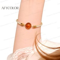 Nouveau bracelet/jonc en ambre naturel pour femme, style minimaliste Hong Kong, cadeau vintage, mode quotidienne, vente en gros, BUSTYLE SS117