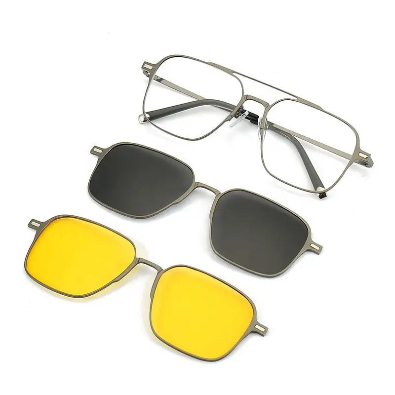 Dynamics New Polarized Sunglasses Anti-Uv Magnetic Sleeve Mirror Sun glasses Retro Magnetic Clip On For Sunglasses