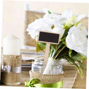Gogogmee 20 PCS Mini étiquettes de tableau noir en bois Étiquettes de plantes décoratives créatives pour <span class=keywords><strong>jardin</strong></span> mariage et maison Peuplier contreplaqué pour bricolage - Product Image 6