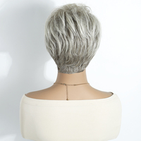 Pixie cheveux synthétiques perruque naturelle pour les femmes fibre résistante à la chaleur faite à la machine synthétique court Pixie perruques de cheveux synthétiques sans colle