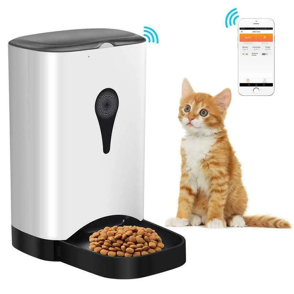 Wireless Smart Pet Feeder with Remote Portion Control Video Monitoring for Cats and Dogs Smartphone control Feeding schedule