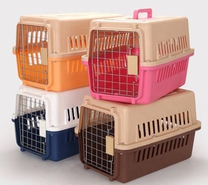 Boîte de <span class=keywords><strong>transport</strong></span> pour <span class=keywords><strong>chat</strong></span> approuvée par les compagnies aériennes en plastique avec poignée, cage de <span class=keywords><strong>transport</strong></span> pour animaux de compagnie et cages de voyage avec porte en métal - Product Image 2