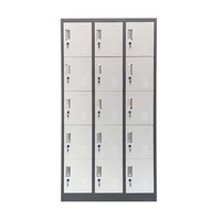 Armoire de rangement commerciale en acier pour vêtements, casier métallique à 15 portes pour chaussures et sacs, casier public pour bureau et école