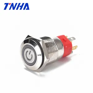 TH16A-P11 AC 220V waterproof metal push button pushbutton Customizable plastic on off switch with led indicator