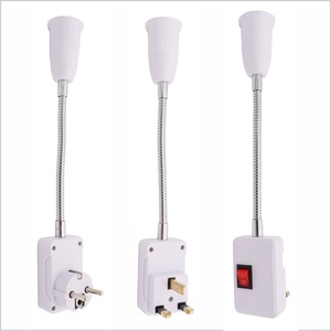 Portalámparas LED E27 Universal de 20CM con interruptor, enchufe de alimentación, manguera de EE. UU. UE, 2 pines, enchufe redondo plano, extensor de tres enchufes del Reino Unido - Product Image 4