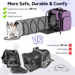 Free Sample <b>Cat</b> Carrier <b>Backpacks</b> Expandable Breathable Mesh Pet Carrier <b>Backpack</b> for <b>Cats</b> Small Dogs Puppies Up to 25 Lbs - Product Image 4