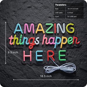 Insegna al Neon LED Personalizzata Neonawall, Decorazione Murale 'Cose Incredibili Accadono Qui' con Timer per Casa e Matrimoni - Product Image 3