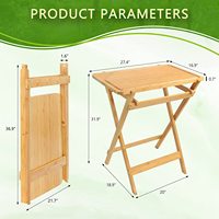 Table de pique-nique pliante Portable en bambou avec planche à découper supérieure amovible