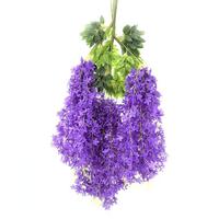 Vente en gros de fleur de glycine en plastique soie artificielle suspendue fleur de plafond long couloir pour la décoration de mariage approvisionnement en vrac