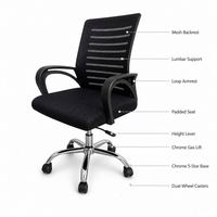 Chaise de bureau ergonomique entièrement en maille, avec appui-tête réglable, fonction inclinable, roulettes silencieuses et robustes
