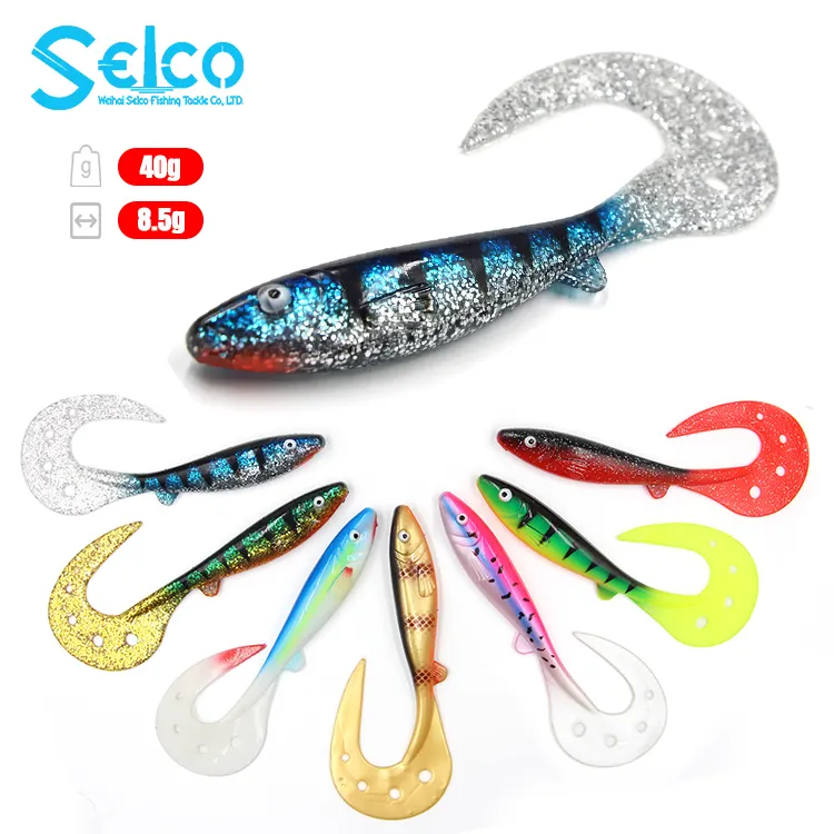 Selco Pvc Shad Swimbait Fishing Lure Mulet Soft Lure sgombro luccio esche morbide per la pesca al luccio