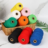 Cordon tressé bicolore OE en coton/polyester de 2 mm et 3 mm, plus de 60 couleurs, corde torsadée pour macramé, fournitures de tissage et de tricot