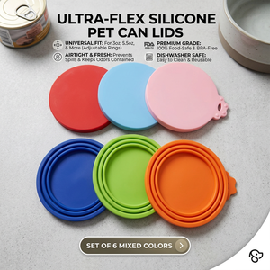 Reusable 3 in 1 Durable Silicone Pet <b>Food</b> Can Cover Lids Leak Proof <b>Storage</b> <b>Container</b> for <b>Cat</b> and Dog - Product Image 1