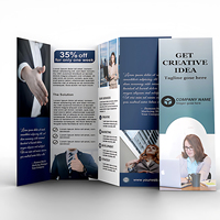 Brochure pliée en trois A6 personnalisée à bas prix, impression sur papier couché brillant 300 g/m², avec plastification brillante ou mate