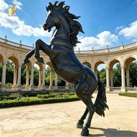 Statue de cheval galopant en bronze noir de grande taille de haute qualité RELONG, sculpture personnalisée, nouveau design pour parc extérieur, jardin
